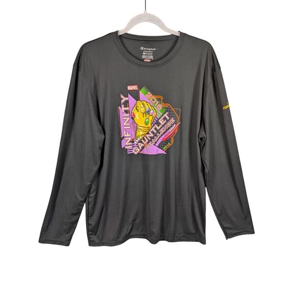 Disney Tops - Champion Run Disney Marvel Infinity Gauntlet Shirt Men’s L Gray Long Sleeve 2016